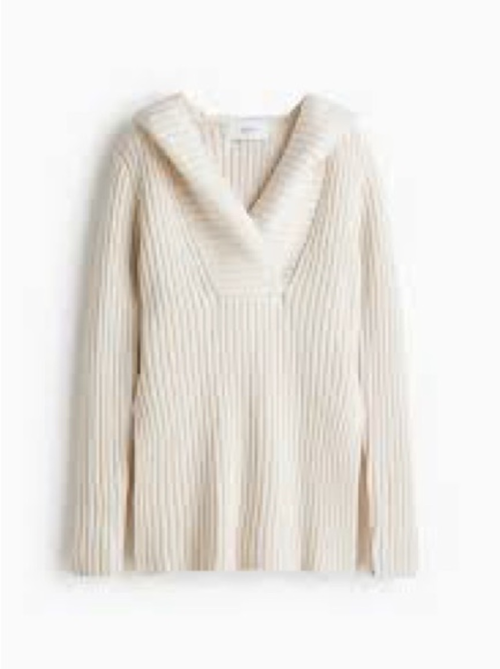 H&M WOOL RIBBED SAILOR COLLAR SWEATER